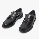 Roamers RUDEBOYZ Mens Polished Leather Tassel Loafers Black