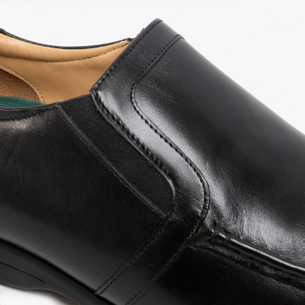 Roamers HUBERT Mens Leather Extra Wide Slip On Shoes Black