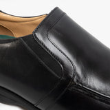 Roamers HUBERT Mens Leather Extra Wide Slip On Shoes Black