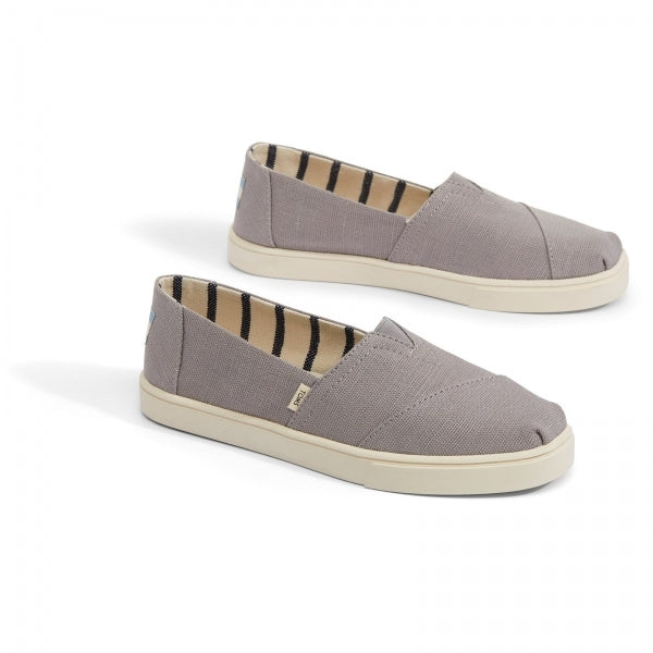 TOMS ALPARGATA Womens Canvas Slip-On Shoes Grey