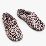 HOS Comfort CLAIRE Womens Plush Textile Mules Leopard