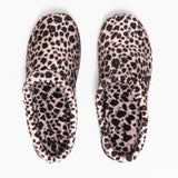 HOS Comfort CLAIRE Womens Plush Textile Mules Leopard