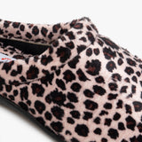 HOS Comfort CLAIRE Womens Plush Textile Mules Leopard