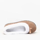 HOS Comfort CARA Womens Knit Slippers Taupe