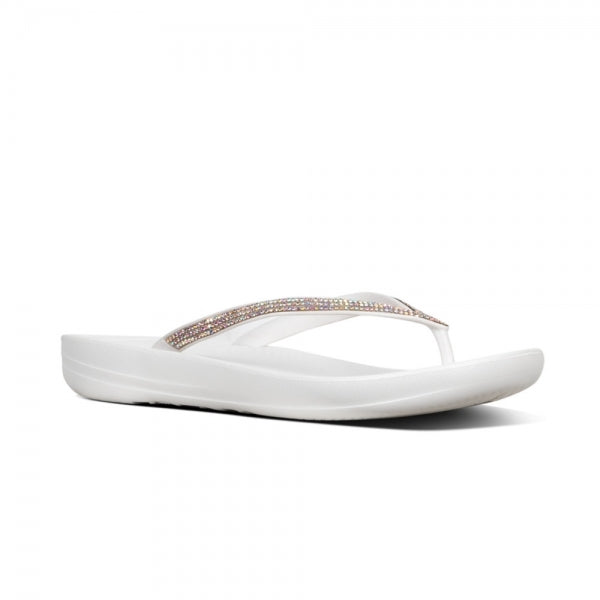 FitFlop IQUSHION SPARKLE Womens Flip Flops Urban White