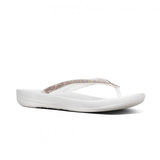 FitFlop IQUSHION SPARKLE Womens Flip Flops Urban White