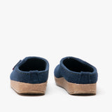 Haflinger KANON Womens Felt Wide Fit Mule Slippers Denim Blue