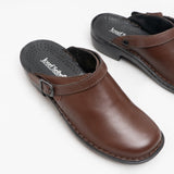 Josef Seibel BETSY Womens Leather Mule Clogs Brandy