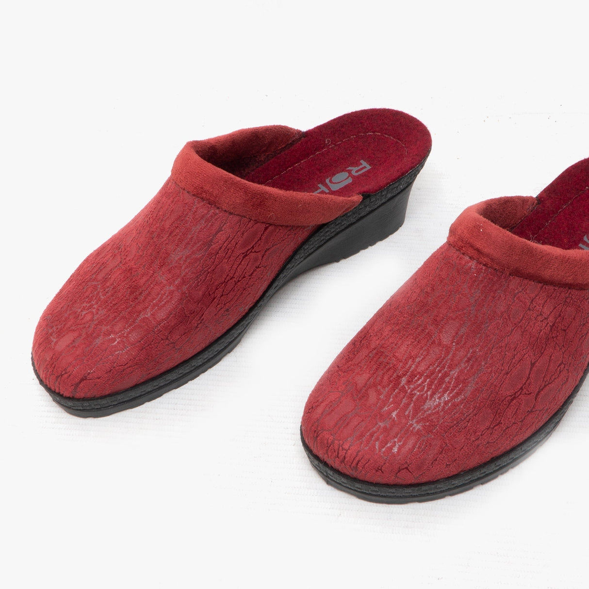 Rohde 2455 Womens Slip On Mule Slippers Bordeaux