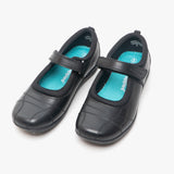 Hush Puppies CLARA JNR Girls Leather School Shoes Black