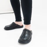 Josef Seibel MAX Mens Leather Mule Clogs Black