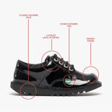 Kickers KICK LO Kids Patent Leather Shoes Black