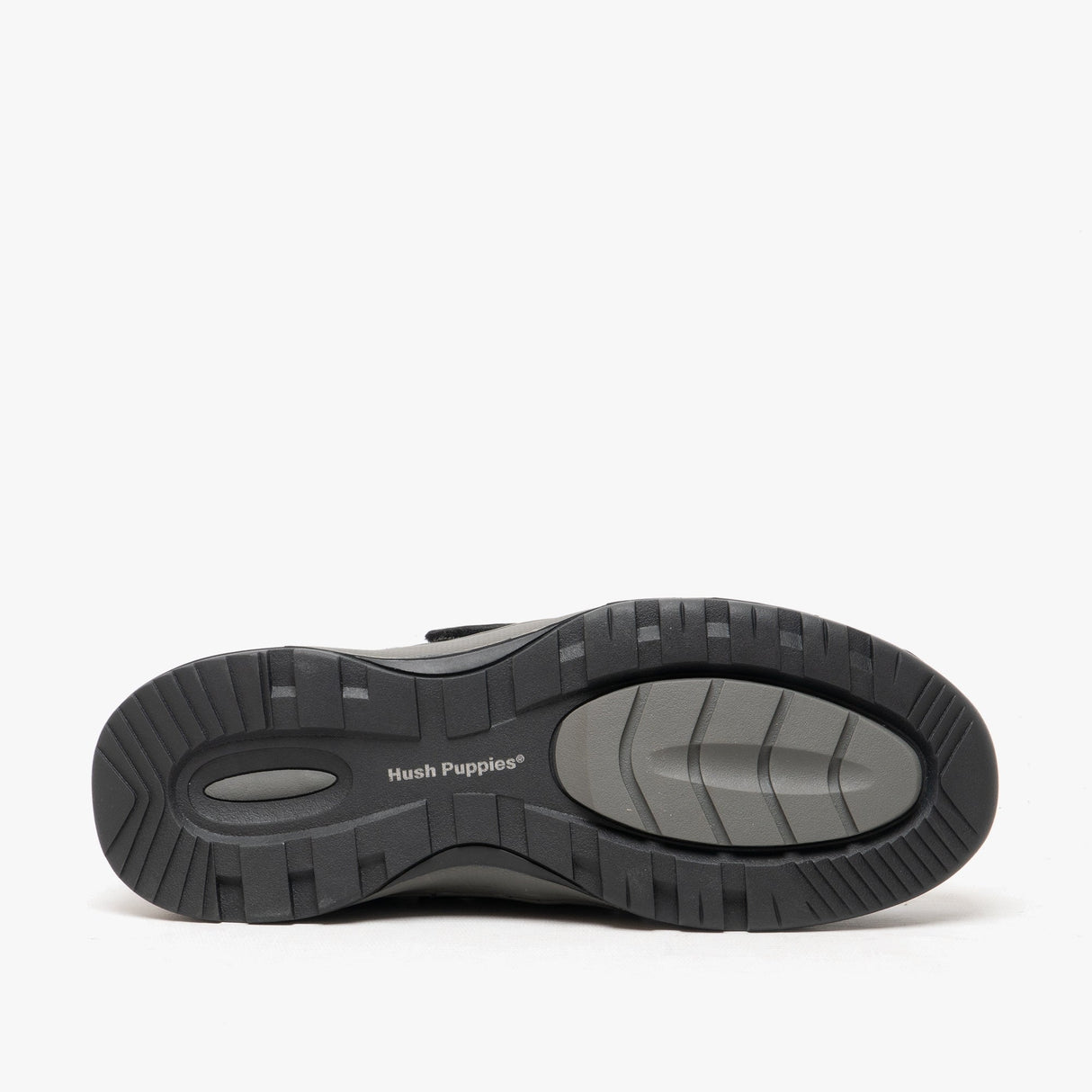 Hush Puppies CASPER Mens Leather Touch Fasten Shoes Black