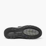 Hush Puppies CASPER Mens Leather Touch Fasten Shoes Black