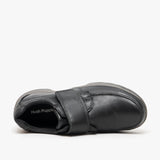 Hush Puppies CASPER Mens Leather Touch Fasten Shoes Black