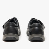 Hush Puppies CASPER Mens Leather Touch Fasten Shoes Black