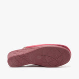 Sleepers JACKIE Womens Velour Mule Slippers Burgundy