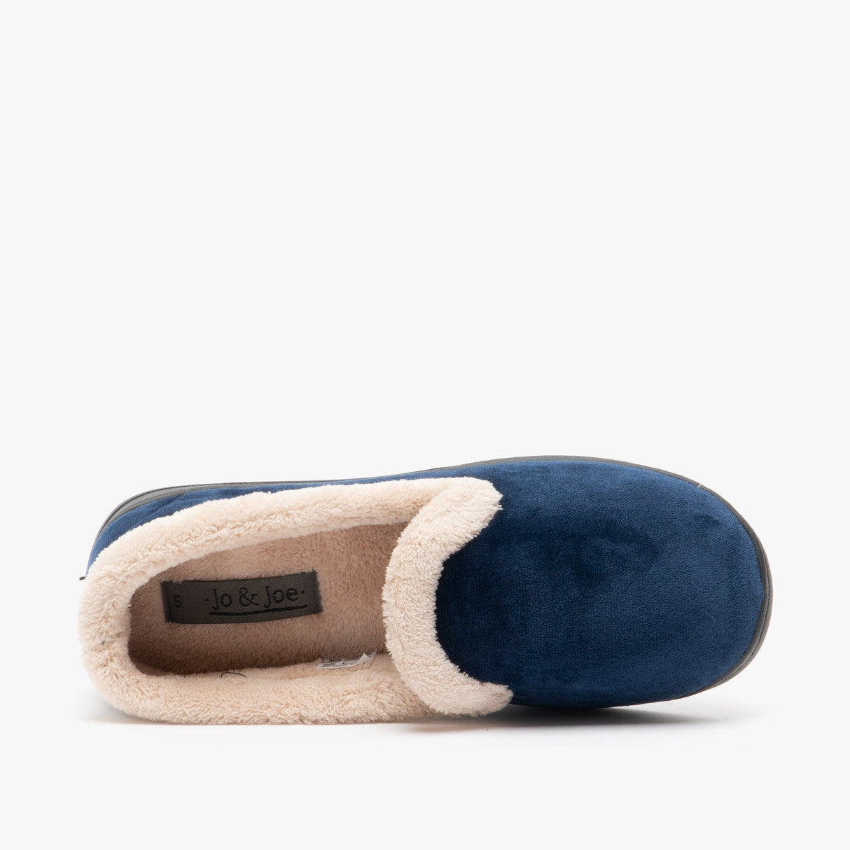 Jo & Joe CASHMERE Womens Velour Full Slippers Navy