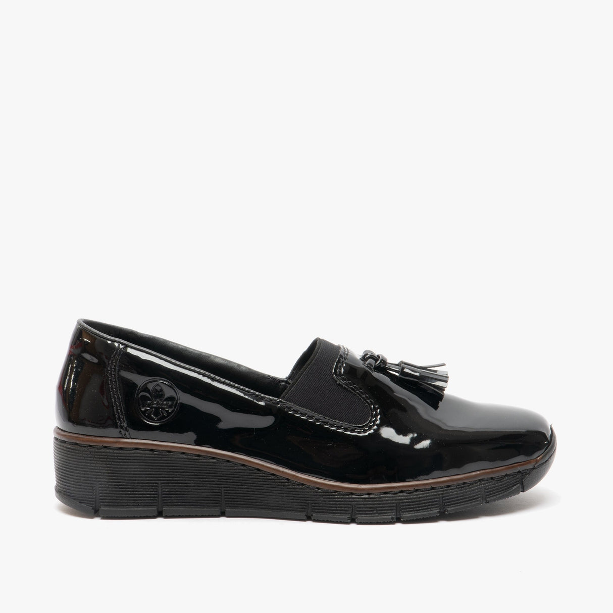 Rieker 53751-00 Womens Loafer Shoes Patent Black