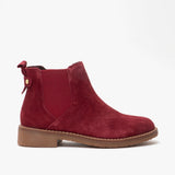 Hush Puppies MADDY Womens Suede Ankle Boot Bordo