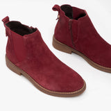 Hush Puppies MADDY Womens Suede Ankle Boot Bordo