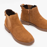 Hush Puppies MADDY Womens Suede Ankle Boot Tan