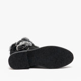 Hush Puppies MEGAN Womens Suede Mid Height Boots Black