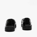 KAREN JNR Girls Leather Slip On Shoes Patent Black