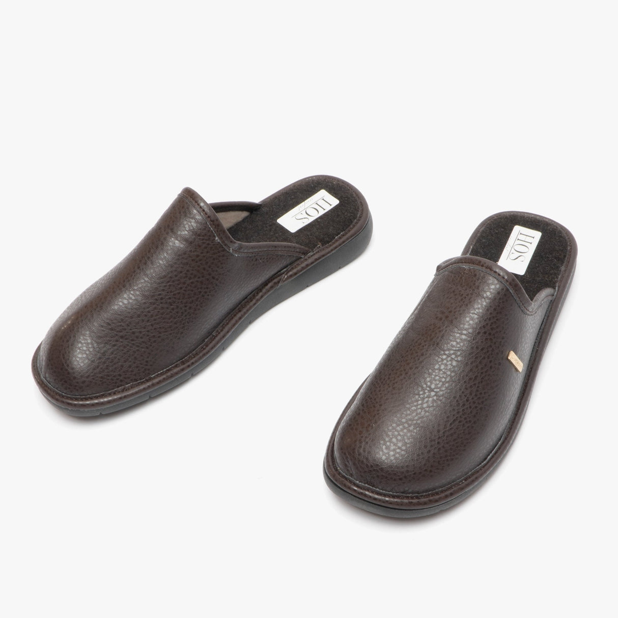 HOS Comfort ARCHIE Mens PU Mule Slippers Brown