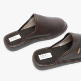 HOS Comfort ARCHIE Mens PU Mule Slippers Brown