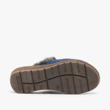 HOS Comfort MEGAN Womens Wool Mule Slippers Blue