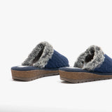 HOS Comfort MEGAN Womens Wool Mule Slippers Blue