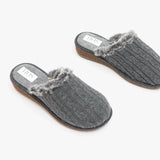HOS Comfort MEGAN Womens Wool Mule Slippers Grey
