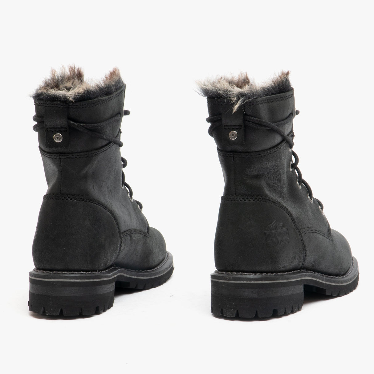 Harley Davidson CLEARFIELD Womens Leather Ankle Boots Black