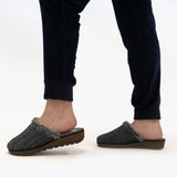 HOS Comfort MEGAN Womens Wool Mule Slippers Grey