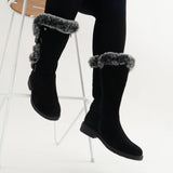 Hush Puppies MEGAN Womens Suede Mid Height Boots Black