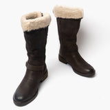 Hush Puppies BONNIE Womens Leather Mid Height Boots Brown