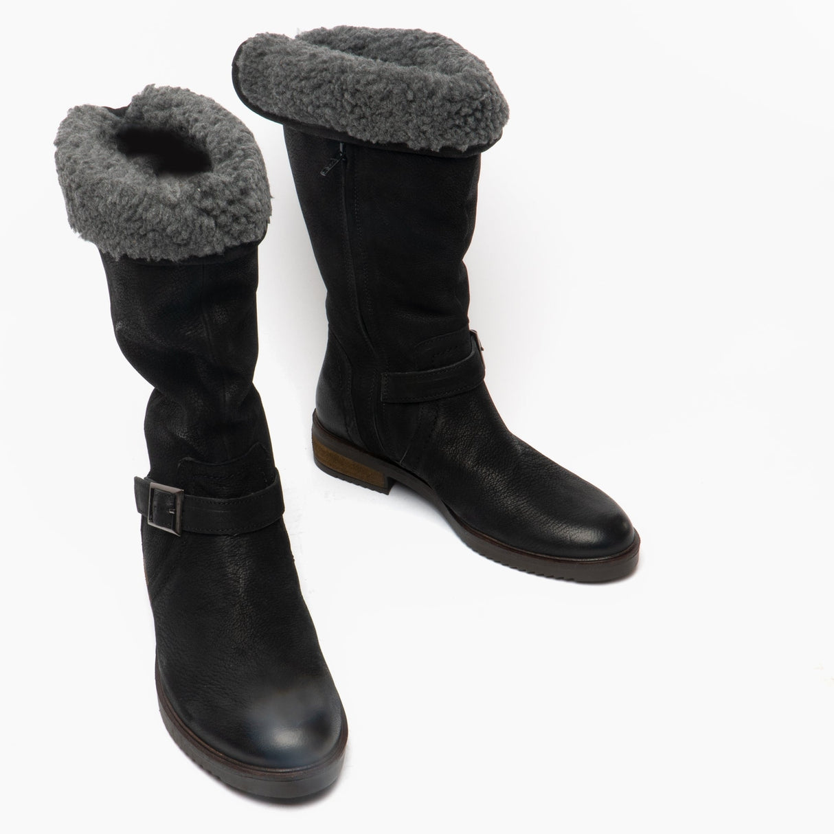 Hush Puppies BONNIE Womens Leather Mid Height Boots Black