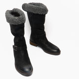 Hush Puppies BONNIE Womens Leather Mid Height Boots Black