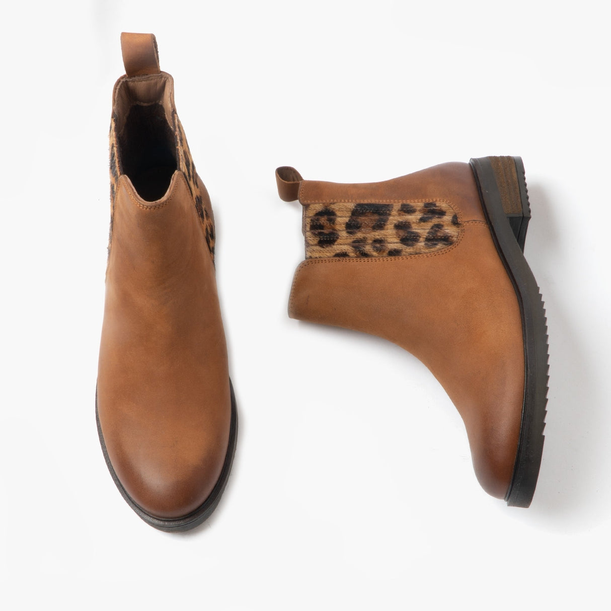 Hush Puppies STELLA Womens Leather Ankle Boots Tan