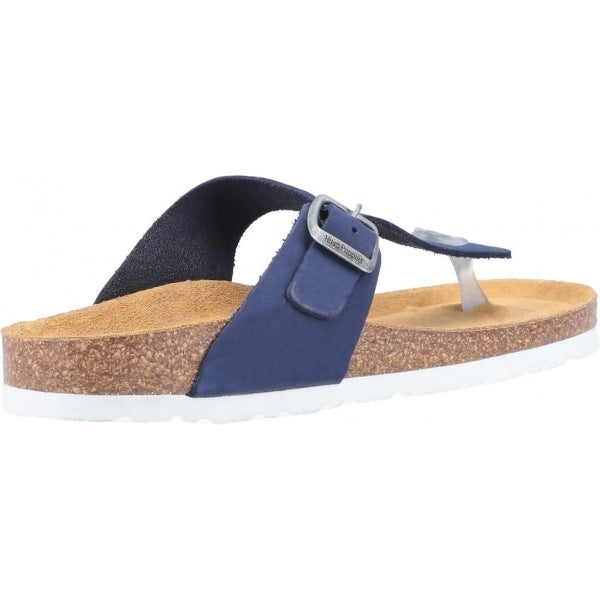 Hush Puppies KAYLA Womens Leather Toe Post Sandals Navy
