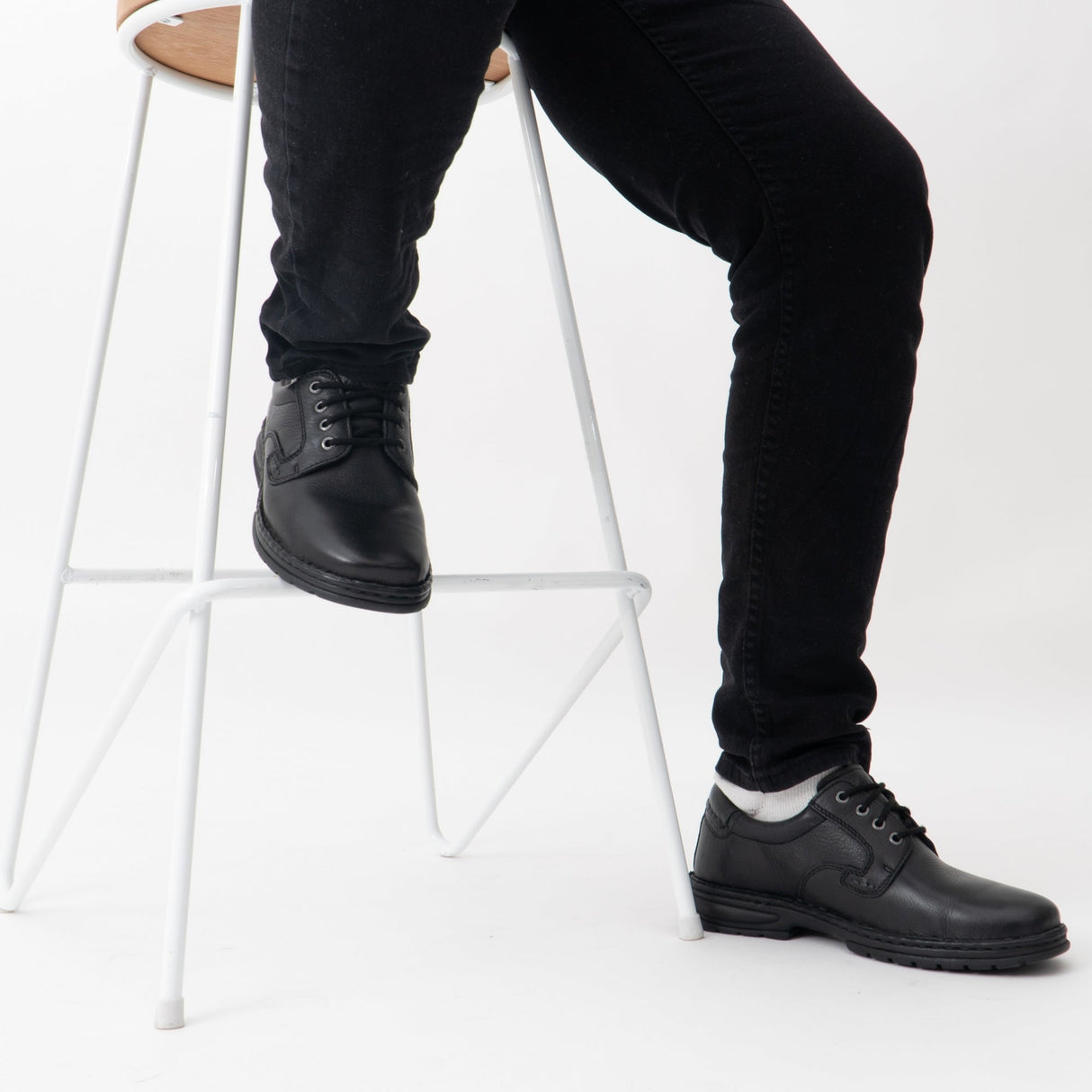 Hush Puppies OUTLAW II Mens Leather Shoes Black