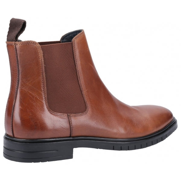 Hush Puppies SAWYER Mens Leather Chelsea Boots Brown