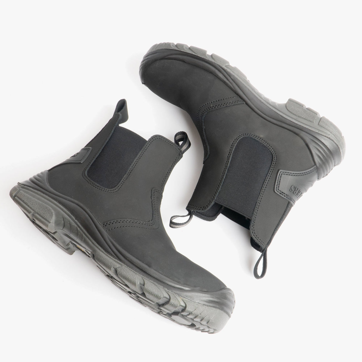 Grafters M371A Mens Coated Leather Safety Dealer Boots Black