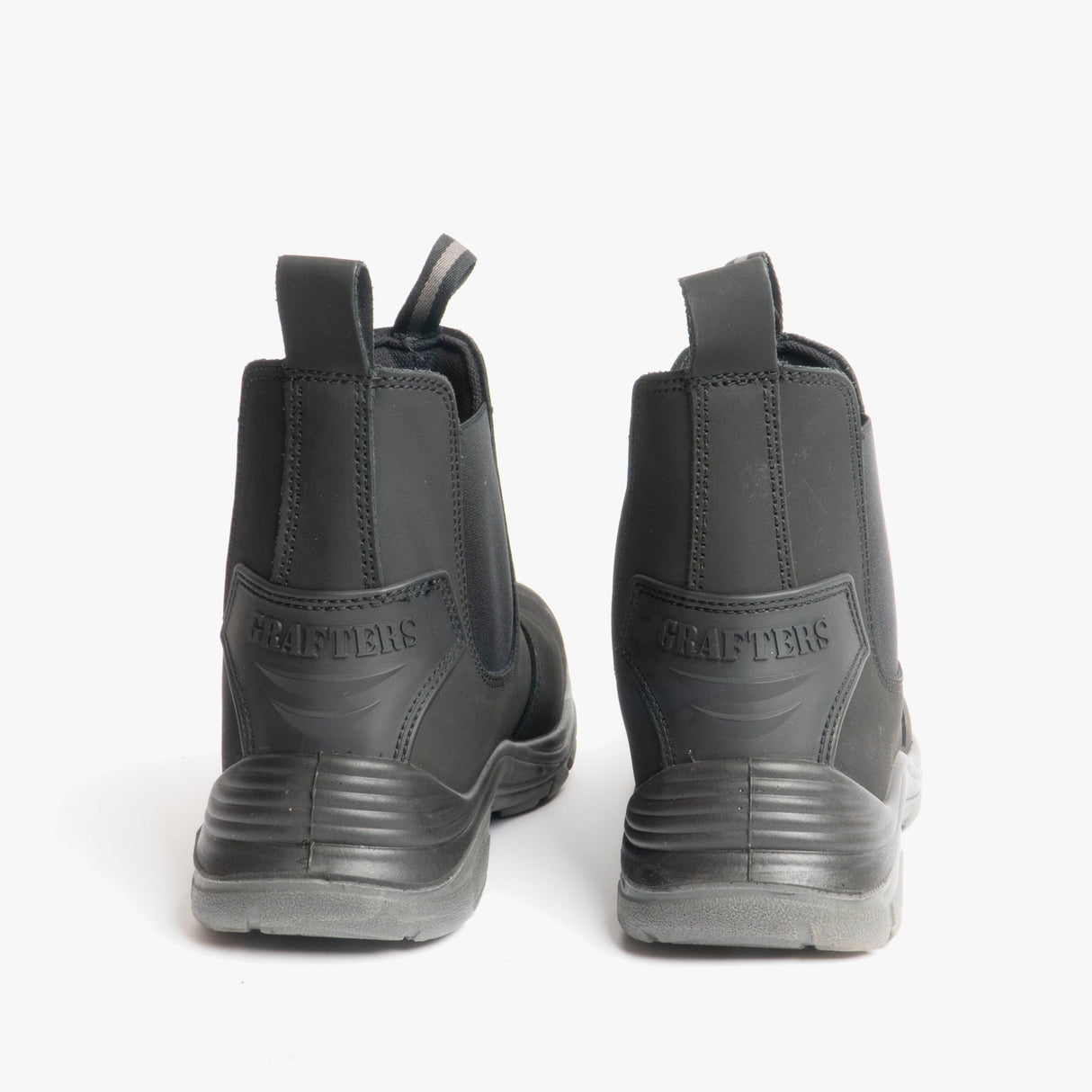 Grafters M371A Mens Coated Leather Safety Dealer Boots Black