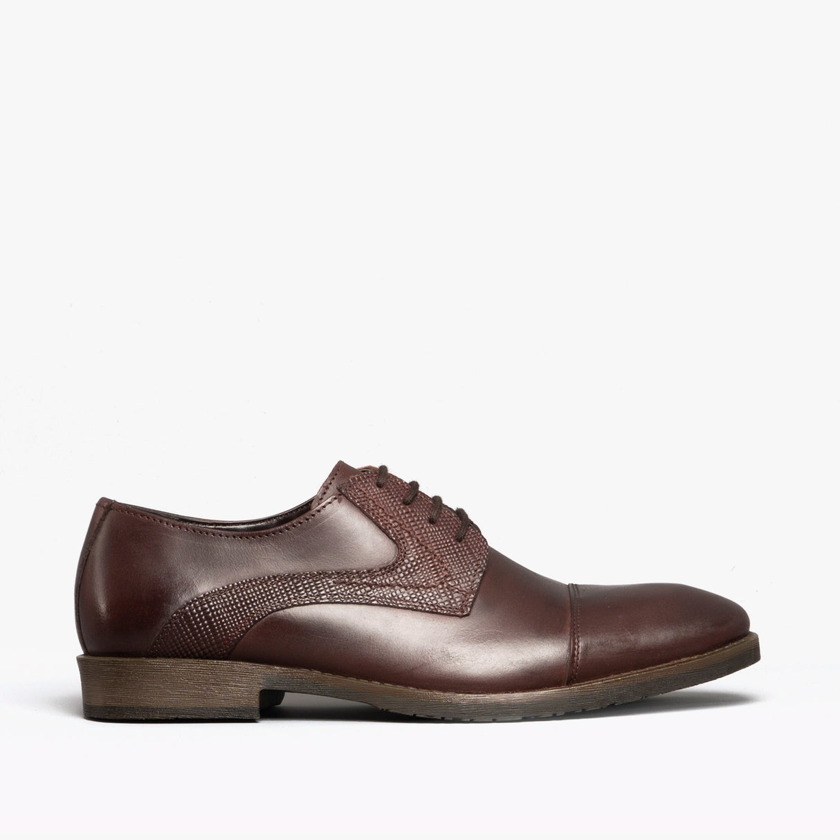 Hush Puppies DERBY Mens Leather Plain Toe Shoes Brown
