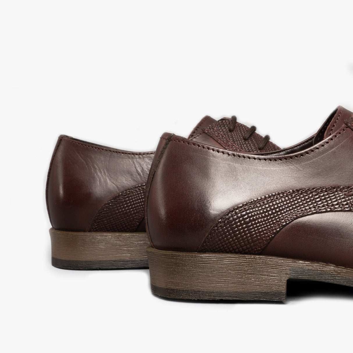 Hush Puppies DERBY Mens Leather Plain Toe Shoes Brown