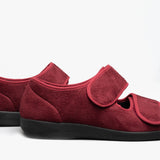 GBS Med BROMPTON Unisex Wide Fit Slippers Burgundy