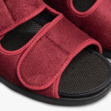 GBS Med BROMPTON Unisex Wide Fit Slippers Burgundy