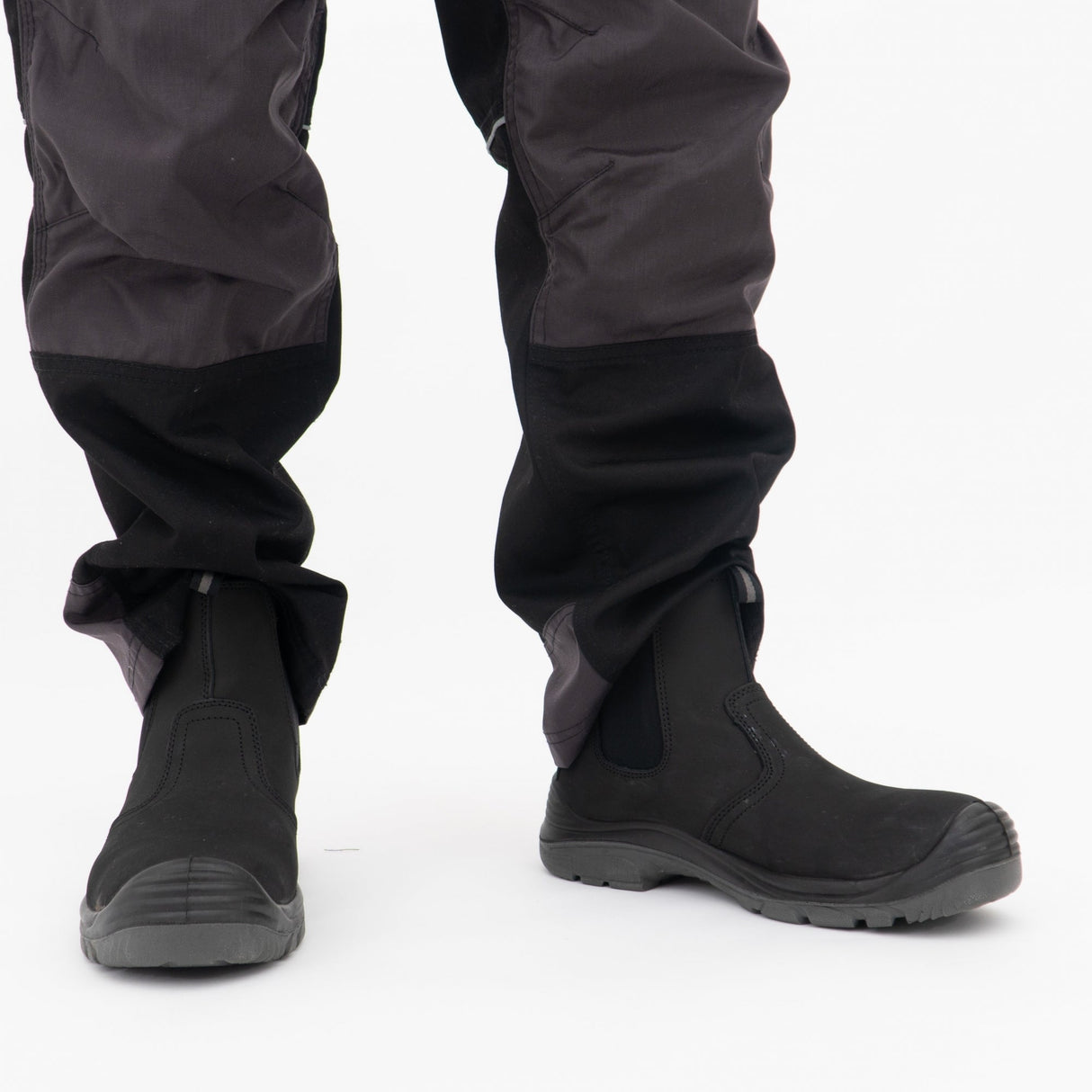 Grafters M371A Mens Coated Leather Safety Dealer Boots Black